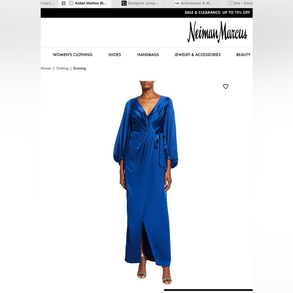 Aidan Mattox Satin Wrap Gown